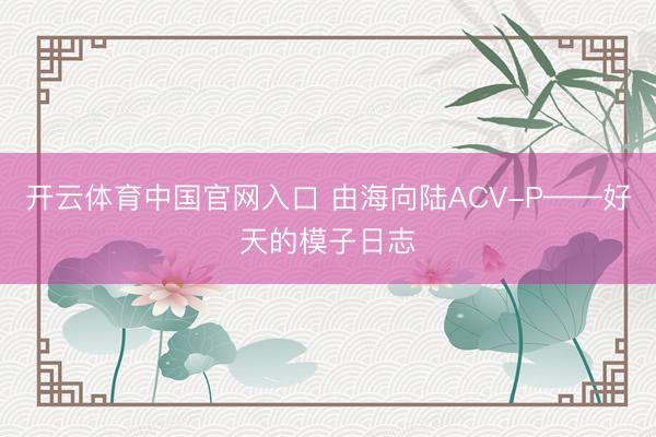 开云体育中国官网入口 由海向陆ACV-P——好天的模子日志