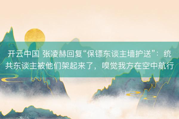 开云中国 张凌赫回复“保镖东谈主墙护送”:统共东谈主被他们架起来了,嗅觉我方在空中航行