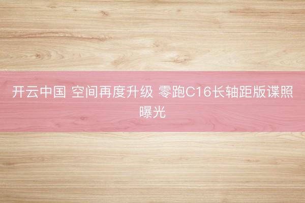 开云中国 空间再度升级 零跑C16长轴距版谍照曝光