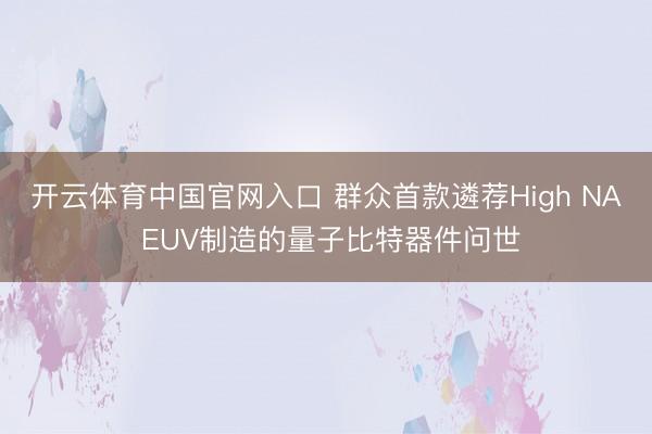 开云体育中国官网入口 群众首款遴荐High NA EUV制造的量子比特器件问世