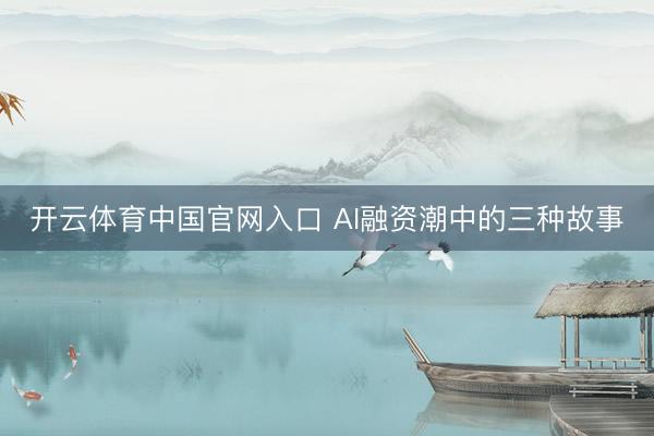 开云体育中国官网入口 AI融资潮中的三种故事