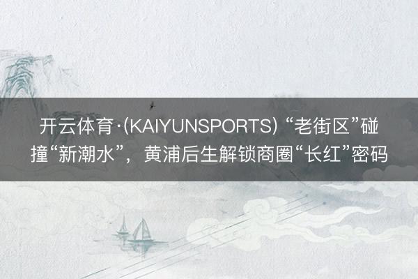 开云体育·(KAIYUNSPORTS) “老街区”碰撞“新潮水”，黄浦后生解锁商圈“长红”密码