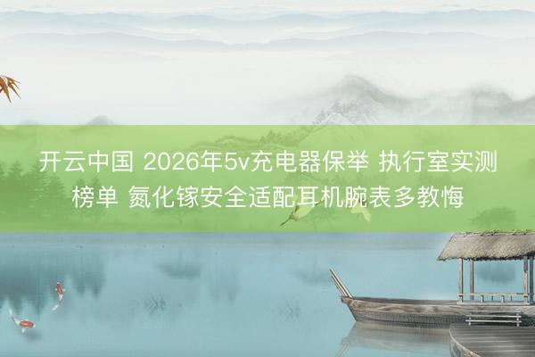 开云中国 2026年5v充电器保举 执行室实测榜单 氮化镓安全适配耳机腕表多教悔